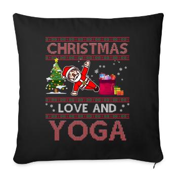 Yogini Yoga Meditation Weihnachten, Liebe und Yoga - Sofakissenbezug 45 x 45 cm - Schwarz - Vorne