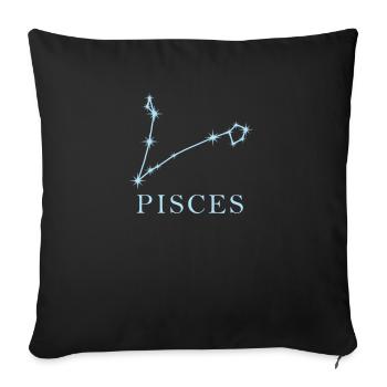 Constellation d’étoiles Signe du zodiaque Poissons Poissons - Housse de coussin décorative 45 x 45 cm - noir - Devant
