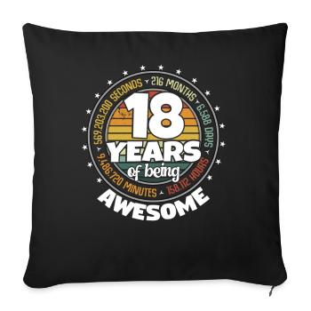 18 Years Awesome Retro 18th Birthday Countdown - Sofa pillowcase 17,3'' x 17,3'' (45 x 45 cm) - black - Front