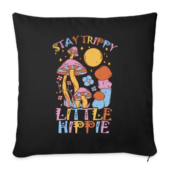Cottagecore Esthétique Rétro Champignons et Mycologie - Housse de coussin décorative 45 x 45 cm - noir - Devant