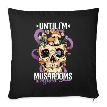 Cottagecore Esthétique Rétro Champignons et Mycologie - Housse de coussin décorative 45 x 45 cm - noir - Devant