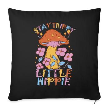 Cottagecore Esthétique Rétro Champignons et Mycologie - Housse de coussin décorative 45 x 45 cm - noir - Devant