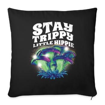 Cottagecore Esthétique Rétro Champignons et Mycologie - Housse de coussin décorative 45 x 45 cm - noir - Devant
