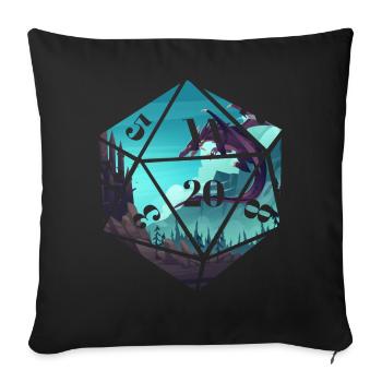 RPG rpg roleplaying role-player tabletop dragon - Sofa pillowcase 17,3'' x 17,3'' (45 x 45 cm) - black - Front