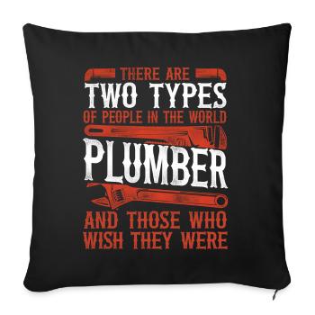 Plumbing Plumber Vintage There Are - Sofa pillowcase 17,3'' x 17,3'' (45 x 45 cm) - black - Front