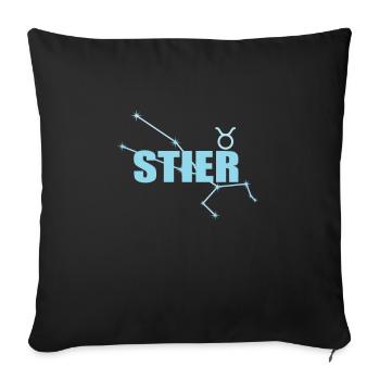 Stier Sternzeichen Taurus Sternbild - Sofakissenbezug 45 x 45 cm - Schwarz - Vorne