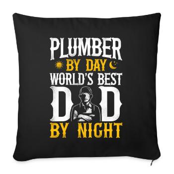 Plumbing Plumber Dad Vintage - Sofa pillowcase 17,3'' x 17,3'' (45 x 45 cm) - black - Front