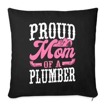 Plumbing Plumber Mom Proud Mom Of - Sofa pillowcase 17,3'' x 17,3'' (45 x 45 cm) - black - Front