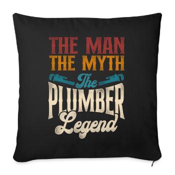 Plumbing Plumber Dad Vintage Retro - Sofa pillowcase 17,3'' x 17,3'' (45 x 45 cm) - black - Front