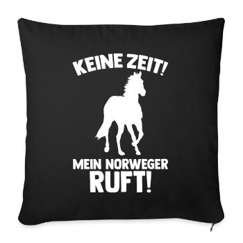 Pferd Reitsport Reiten Pferdesport Norweger - Sofakissenbezug 45 x 45 cm - Schwarz - Vorne