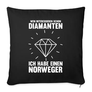 Pferd Reitsport Reiten Pferdesport Norweger - Sofakissenbezug 45 x 45 cm - Schwarz - Vorne