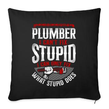 Plombier Plombier Vintage Plombier I - Housse de coussin décorative 45 x 45 cm - noir - Devant
