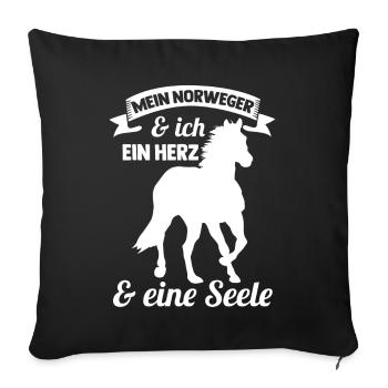 Pferd Reitsport Reiten Pferdesport Norweger - Sofakissenbezug 45 x 45 cm - Schwarz - Vorne
