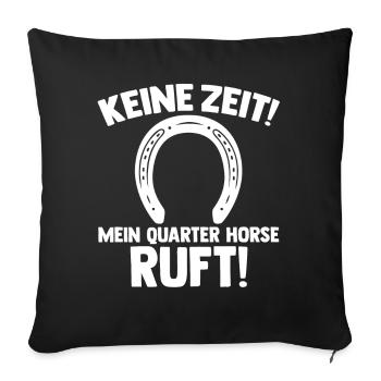 Pferd Reitsport Reiten Pferdesport Quarter Horse - Sofakissenbezug 45 x 45 cm - Schwarz - Vorne