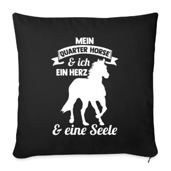 Pferd Reitsport Reiten Pferdesport Quarter Horse - Sofakissenbezug 45 x 45 cm - Schwarz - Vorne