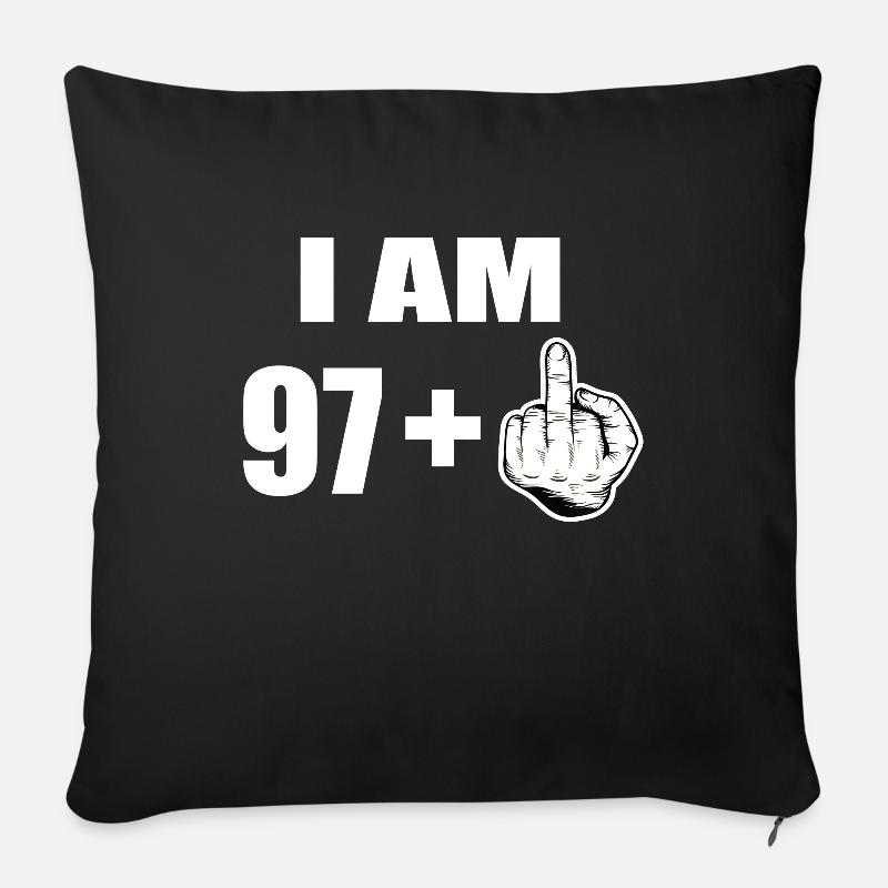 98e anniversaire - Housse de coussin décorative 45 x 45 cm - noir