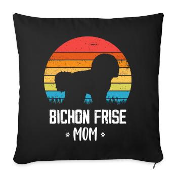 Bichon Frise - Housse de coussin décorative 45 x 45 cm - noir - Devant