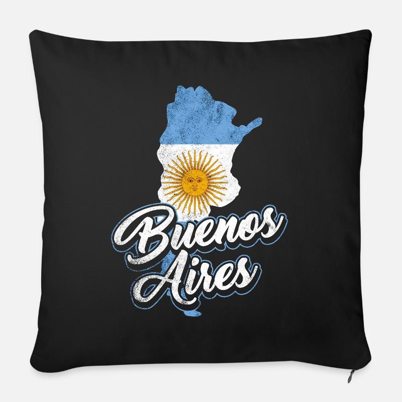 Buenos Aires Argentinien - Sofakissenbezug 45 x 45 cm - Schwarz