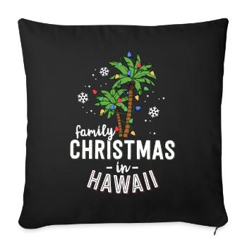 Family Christmas In Hawaii Palm Trees Xmas Beach - Sofa pillowcase 17,3'' x 17,3'' (45 x 45 cm) - black - Front