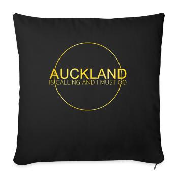 Auckland Saying - Sofa pillowcase 17,3'' x 17,3'' (45 x 45 cm) - black - Front