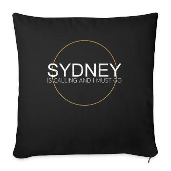 Sydney Spruch - Sofakissenbezug 45 x 45 cm - Schwarz - Vorne