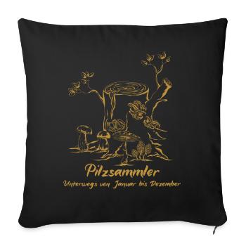 Pilzsammler Vintage - Sofakissenbezug 45 x 45 cm - Schwarz - Vorne