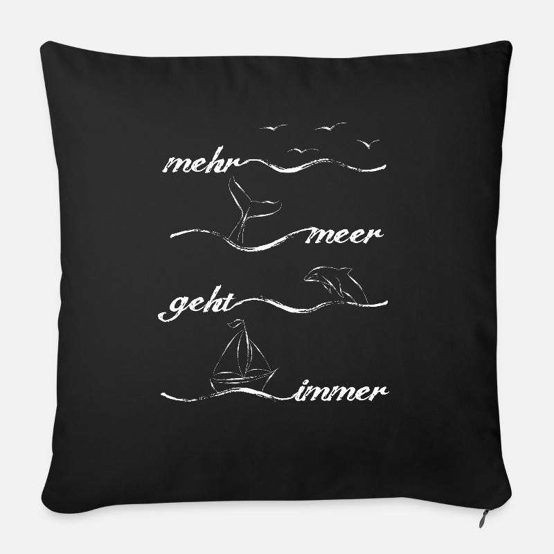 Mehr Meer Geht Immer - Sofakissenbezug 45 x 45 cm - Schwarz