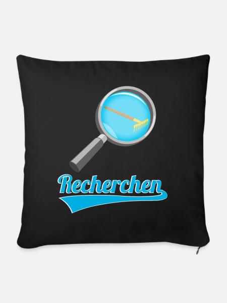 Recherchen Wortwitz - Sofakissenbezug 45 x 45 cm - Schwarz