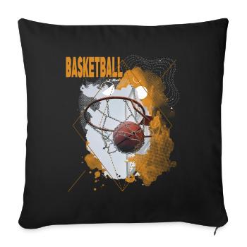 Basketball Basketballer Korb Dunking Sport Vintage - Sofakissenbezug 45 x 45 cm - Schwarz - Vorne