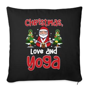 Yogini Yoga Meditation Weihnachten, Liebe und Yoga - Sofakissenbezug 45 x 45 cm - Schwarz - Vorne