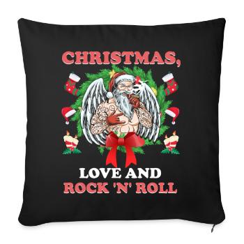 Heavy Hard Metal Christmas, Love Rock 'n' Roll - Sofa pillowcase 17,3'' x 17,3'' (45 x 45 cm) - black - Front