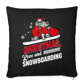 Boarder Snowboarder Christmas Love Snowbaord - Sofa pillowcase 17,3'' x 17,3'' (45 x 45 cm) - black - Front