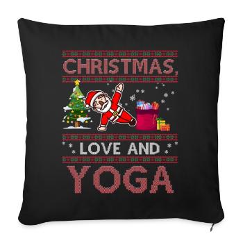 Yogini Yoga Meditation Weihnachten, Liebe und Yoga - Sofakissenbezug 45 x 45 cm - Schwarz - Vorne