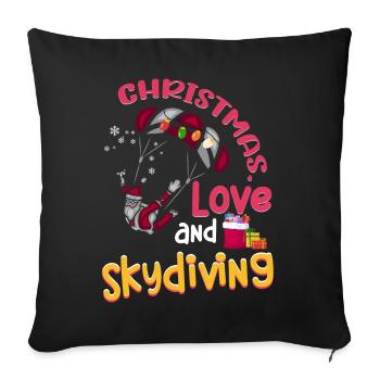 Skydive Skydive Christmas Love and Skydiving - Sofa pillowcase 17,3'' x 17,3'' (45 x 45 cm) - black - Front