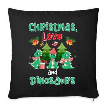 Dino Boy Boy Children Christmas Love Dinosaurs - Sofa pillowcase 17,3'' x 17,3'' (45 x 45 cm) - black - Front