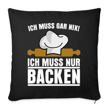 Konditor Zuckerbäcker Backen Konditorei - Sofakissenbezug 45 x 45 cm - Schwarz - Vorne