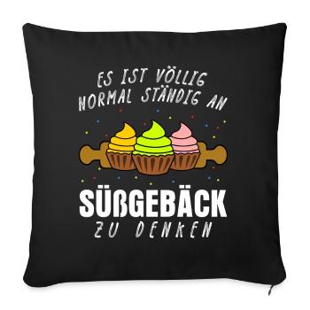 Konditor Cupcakes Backen Konditorei - Sofakissenbezug 45 x 45 cm - Schwarz - Vorne