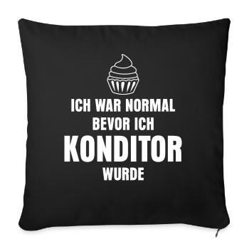Konditor Backen Cupcakes Konditorei - Sofakissenbezug 45 x 45 cm - Schwarz - Vorne