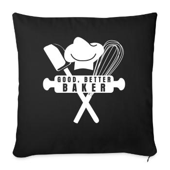 Boulangerie Baker Boulangerie - Housse de coussin décorative 45 x 45 cm - noir - Devant