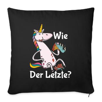 Drachen Wie Das Letzte Einhorn frisst Drache - Sofakissenbezug 45 x 45 cm - Schwarz - Vorne