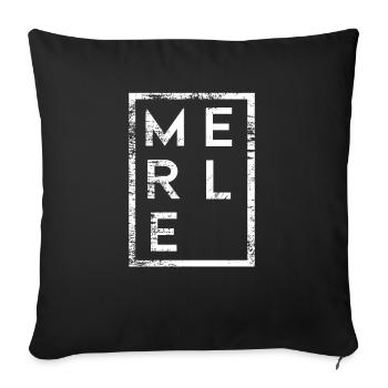 Merle Minimalisme - Housse de coussin décorative 45 x 45 cm - noir - Devant