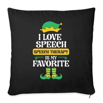 Speech Therapy Elf Christmas School Therapist SLP - Sofa pillowcase 17,3'' x 17,3'' (45 x 45 cm) - black - Front
