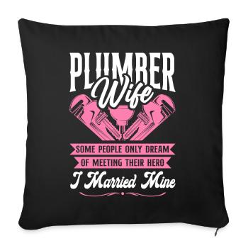 Plumbing Plumber Wife Plumber Wife - Sofakissenbezug 45 x 45 cm - Schwarz - Vorne