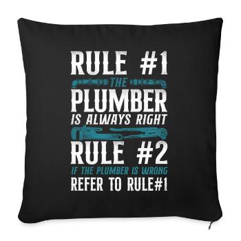 Plumbing Plumber Vintage Rule #1 - Sofa pillowcase 17,3'' x 17,3'' (45 x 45 cm) - black - Front