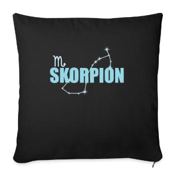 Signe du zodiaque Scorpion Constellation du Scorpion - Housse de coussin décorative 45 x 45 cm - noir - Devant