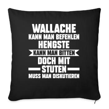 Reiten Reiter Pferd Pferde - Sofakissenbezug 45 x 45 cm - Schwarz - Vorne