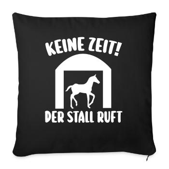 Reiten Reiter Pferd Pferde - Sofakissenbezug 45 x 45 cm - Schwarz - Vorne