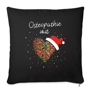Osteopathie mit Herz Osteopathin Nikolausmütze - Sofakissenbezug 45 x 45 cm - Schwarz - Vorne