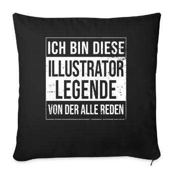 Designer Geburtstag geboren Legende Illustrator - Sofakissenbezug 45 x 45 cm - Schwarz - Vorne