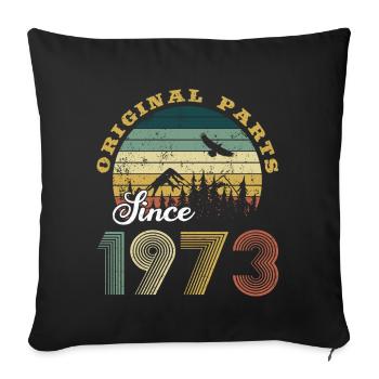 50th anniversary of Original Parts since 1973 - Sofa pillowcase 17,3'' x 17,3'' (45 x 45 cm) - black - Front